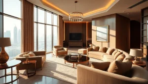 Showcasing luxurious interior design dubai with elegant furniture and sophisticated decor.