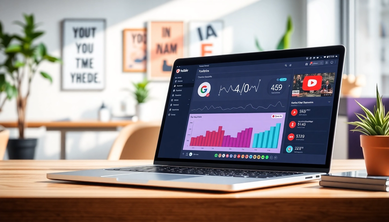 Optimize your growth with our youtube smm panel displayed on a modern digital marketing setup.