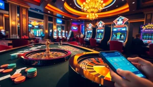 Indibat players engaging in live betting at a vibrant casino table filled with cards, chips, and exciting games.