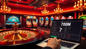 Engaging casino environment with stunning visuals showcasing 7m live odds on a laptop.