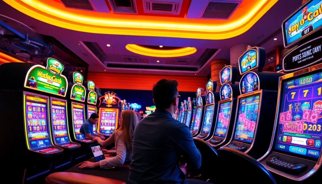 Menampilkan pengalaman Istana777 Situs dengan pemain terlibat dalam permainan slot yang cerah dan menyenangkan.