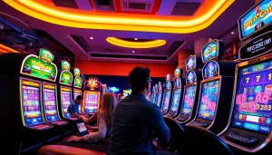 Menampilkan pengalaman Istana777 Situs dengan pemain terlibat dalam permainan slot yang cerah dan menyenangkan.