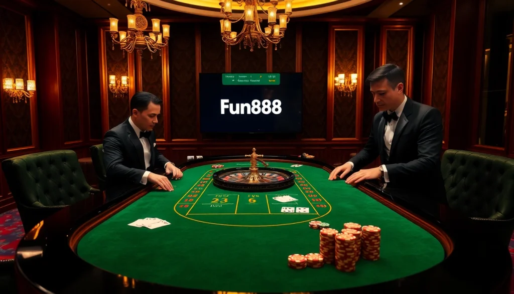 Experience the thrill of casino gaming with the Fun88 link in a luxurious setting.