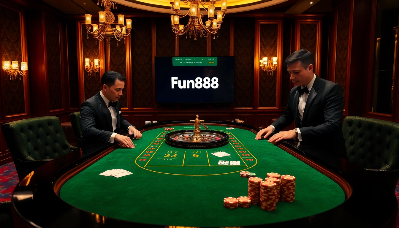 Experience the thrill of casino gaming with the Fun88 link in a luxurious setting.