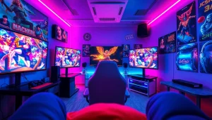 Experience thrilling free porn games in a vibrant gaming setup, showcasing colorful graphics and engaging elements.