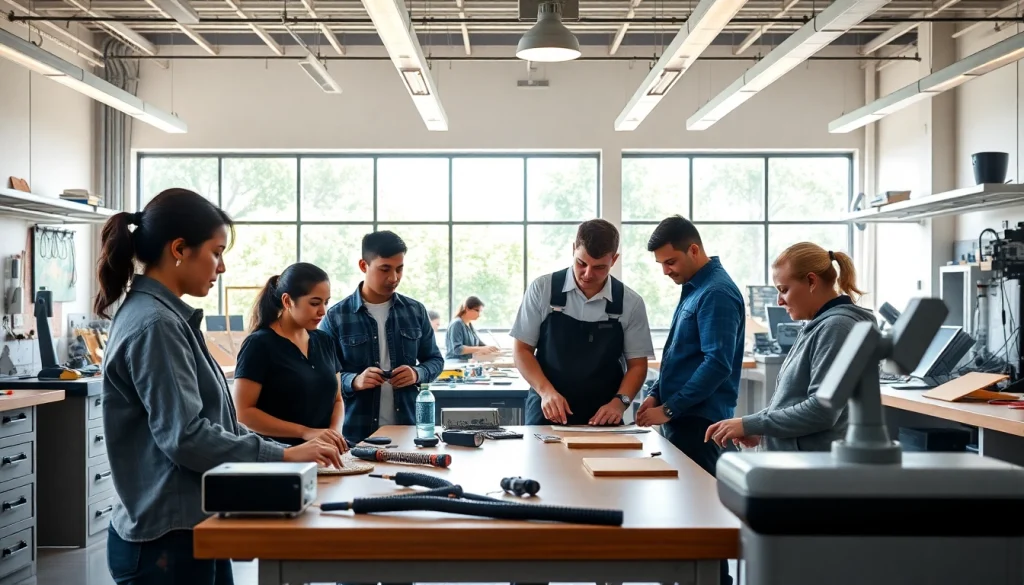 Students engaged in hands-on learning at hawaii trade schools showcasing teamwork and technology.