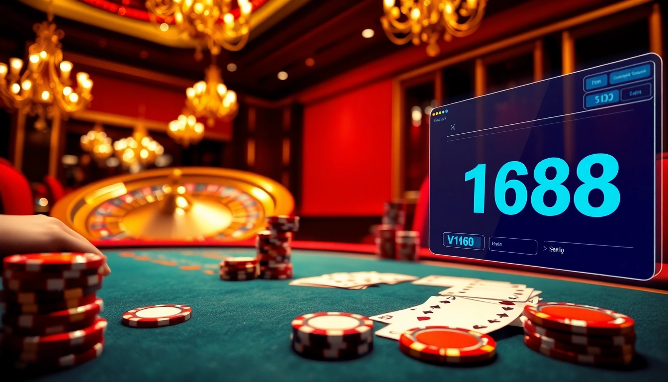 Experience excitement and luxury with vn168 đăng nhập at a vibrant casino poker table.