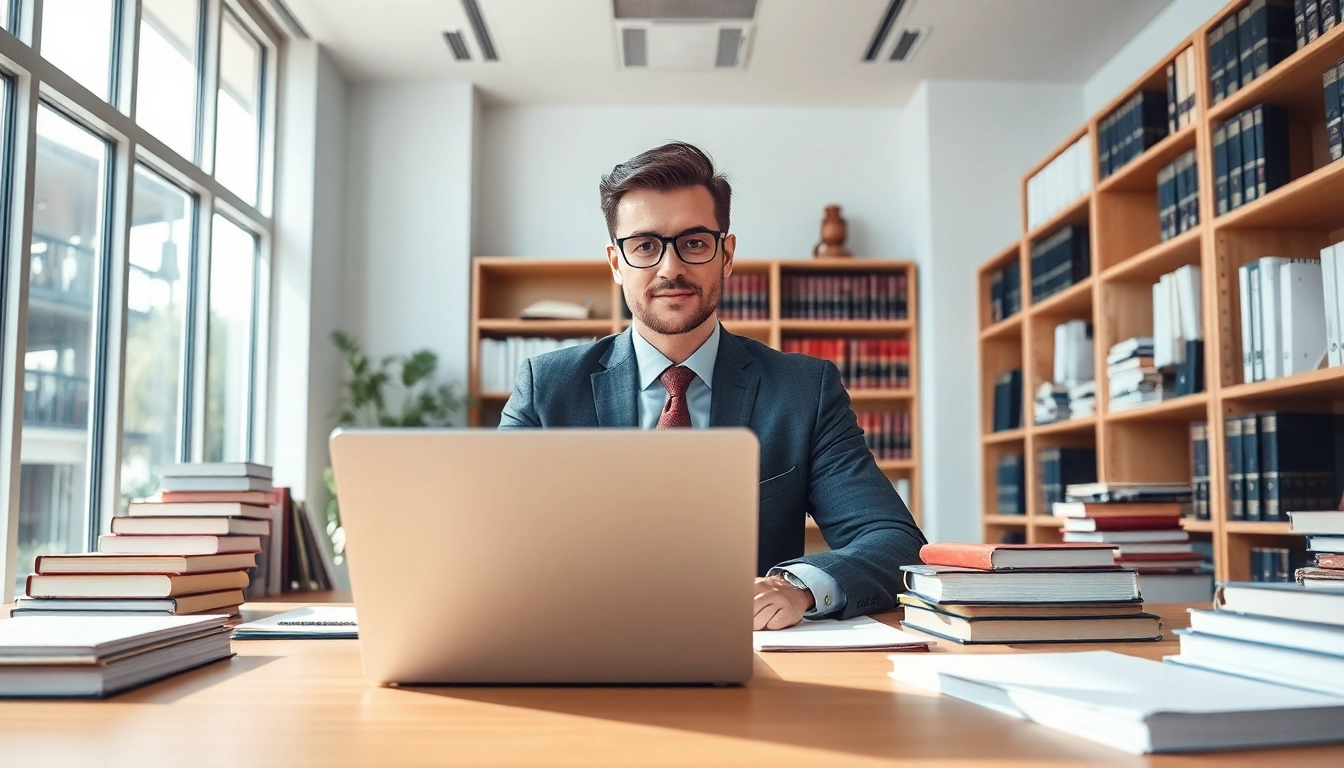 Broward County litigation lawyer consulting in a modern law office with a welcoming atmosphere.