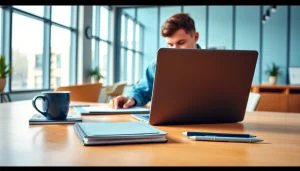 Engaging workspace of a journalist for https://www.todayville.com showcasing creativity and productivity.