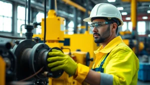 Inspecting machinery for physical hazards to ensure workplace safety standards are met.