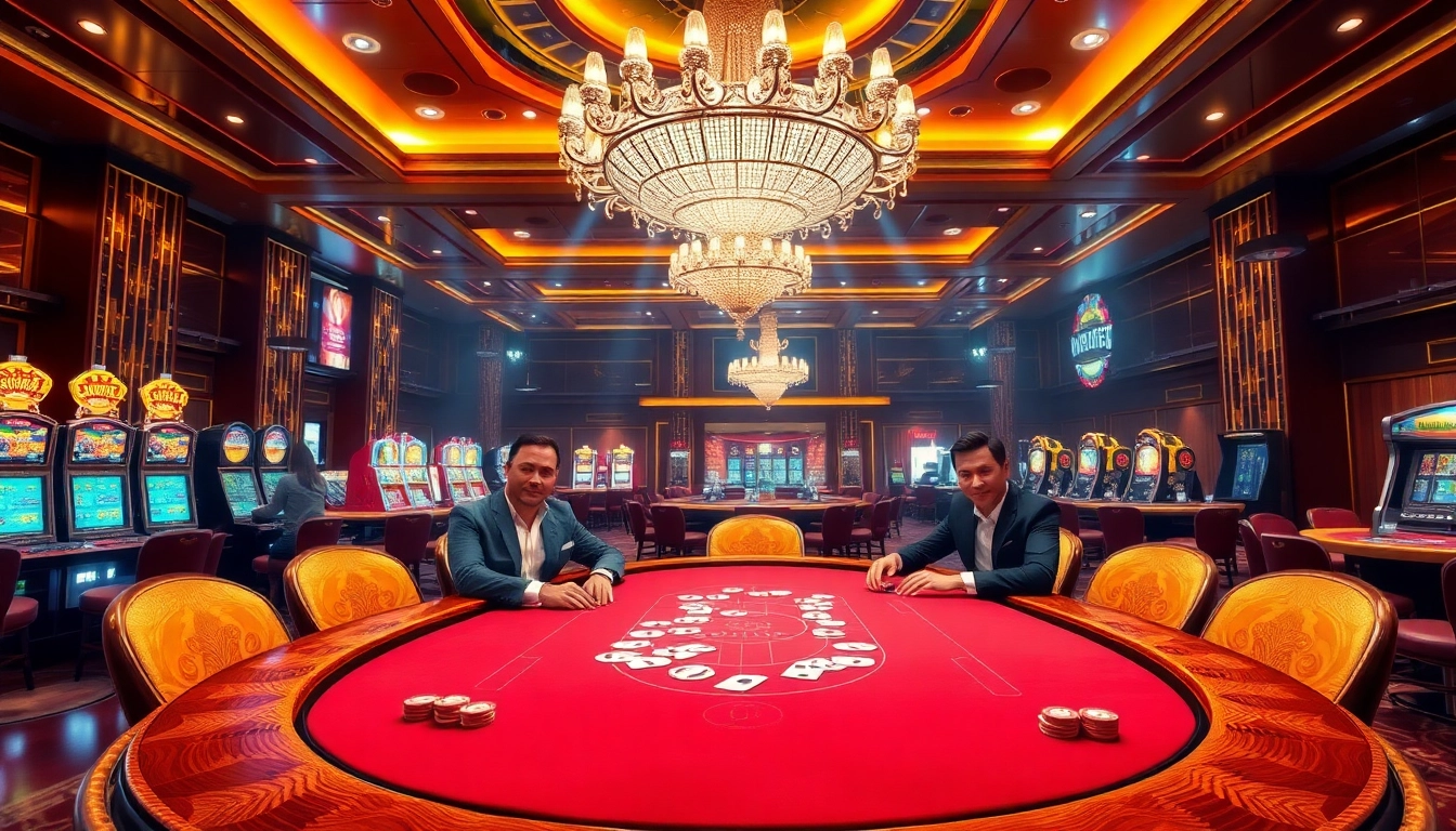 The hidden wiki reveals exciting casino gameplay with vibrant poker tables and slot machines in a luxurious setting.