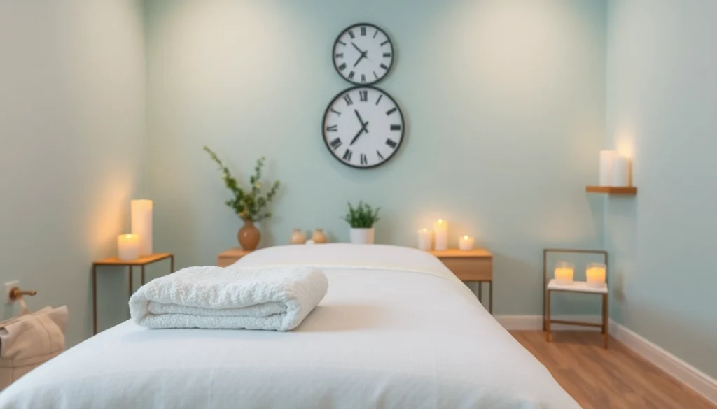 Relaxing massage therapy room ambiance promoting https://forumup.org/ services.