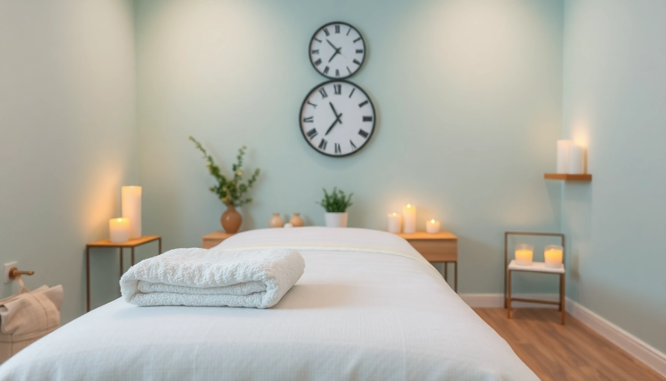 Relaxing massage therapy room ambiance promoting https://forumup.org/ services.