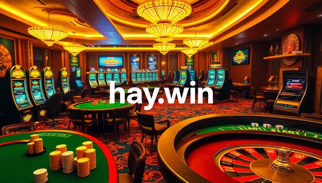 Experience thrilling gameplay at hay.win with strategic poker tables and vibrant slot machines.