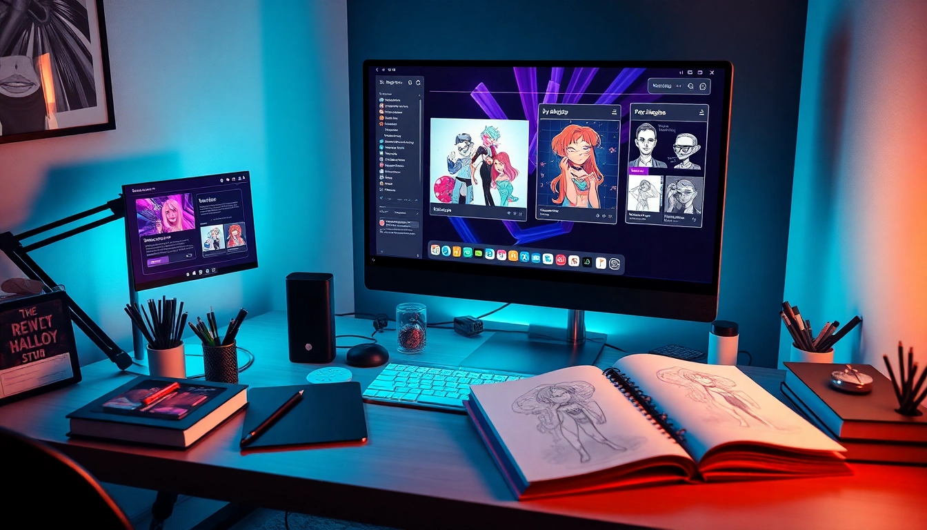 Explore immersive NSFW AI image generation technology in a modern creative workspace.