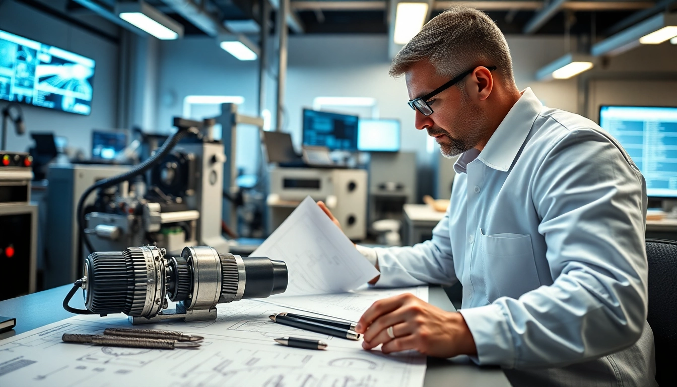 Engineer examining the das 140 device in a modern lab setting for efficiency.
