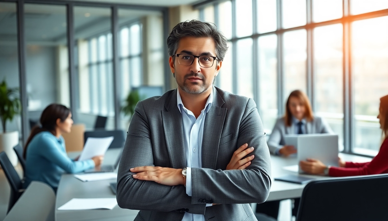 Crisis management consultant engaged in a strategic meeting with team members.