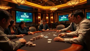 Engage in high-stakes poker at link alternatif onicplay with vibrant chips and focused players.