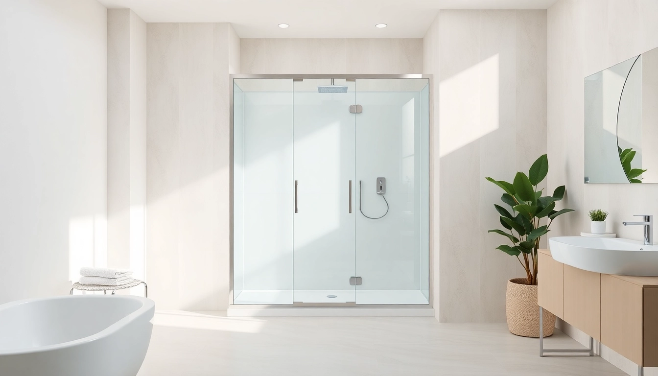 Elegante duschkabine 90x90 komplett in modernem Badezimmer mit stilvollem Design und sanften Farben.