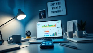 Creative workspace with OnlyFans promotion tools and analytics dashboard.