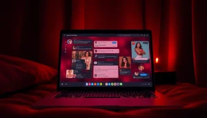 Engaging NSFW AI chatbot interface on modern laptop showcasing deep conversations.