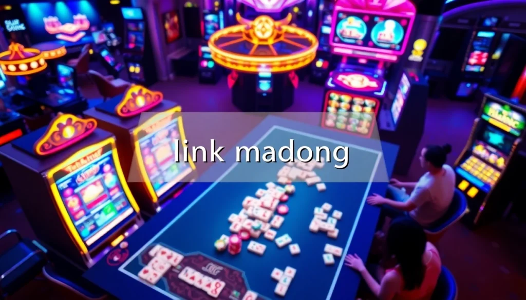 Experience the thrill of link mahjong with vibrant tiles at an online casino.