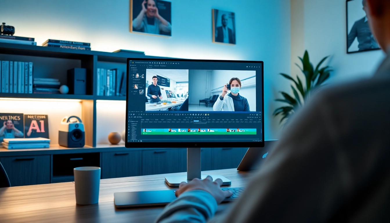 Video to prompt AI workspace with modern tech and editing tools.