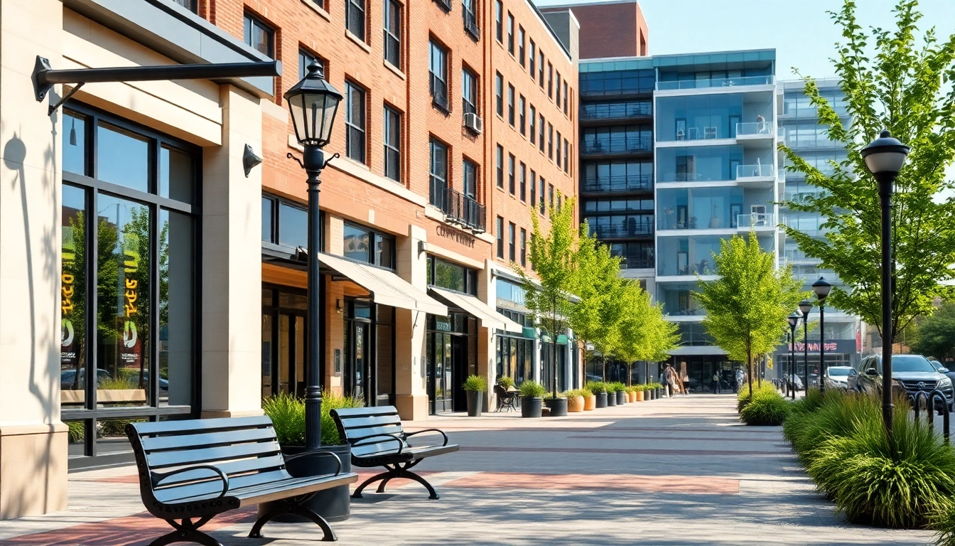 Revitalized North Main Makeover street with modern storefronts and inviting public spaces.