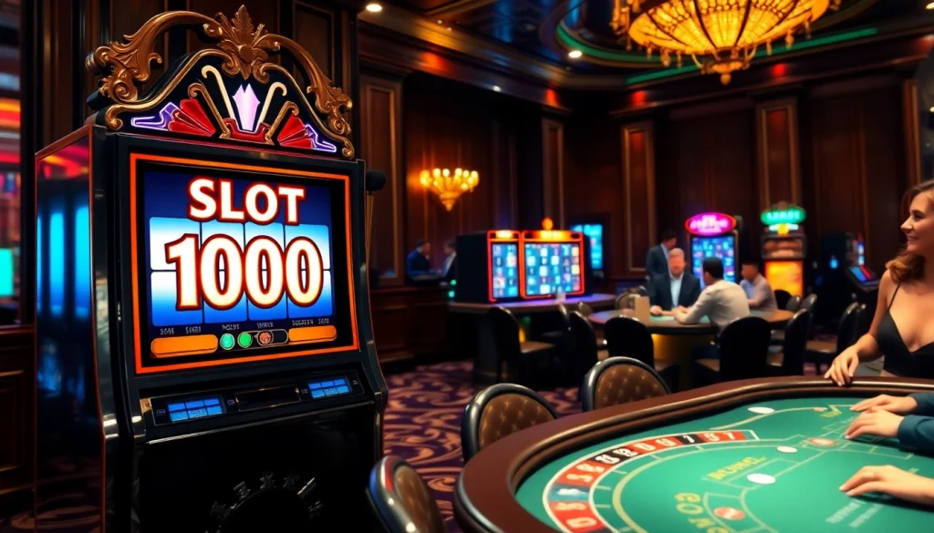 Rasakan sensasi slot bonus 100 di kasino glamor dengan mesin slot yang berwarna-warni.