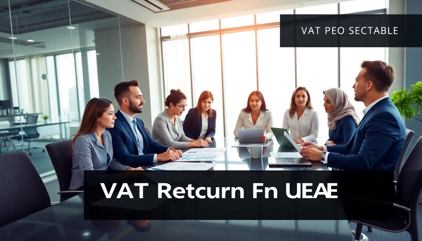 VAT Return Filing in UAE consultation with professionals in a modern office