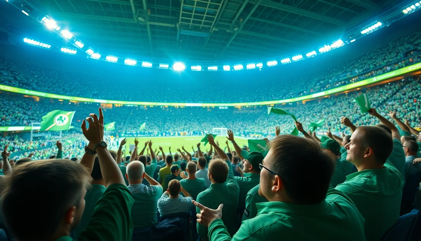 Exciting sports event with fans cheering, representing 토토스토리's engaging betting experience.