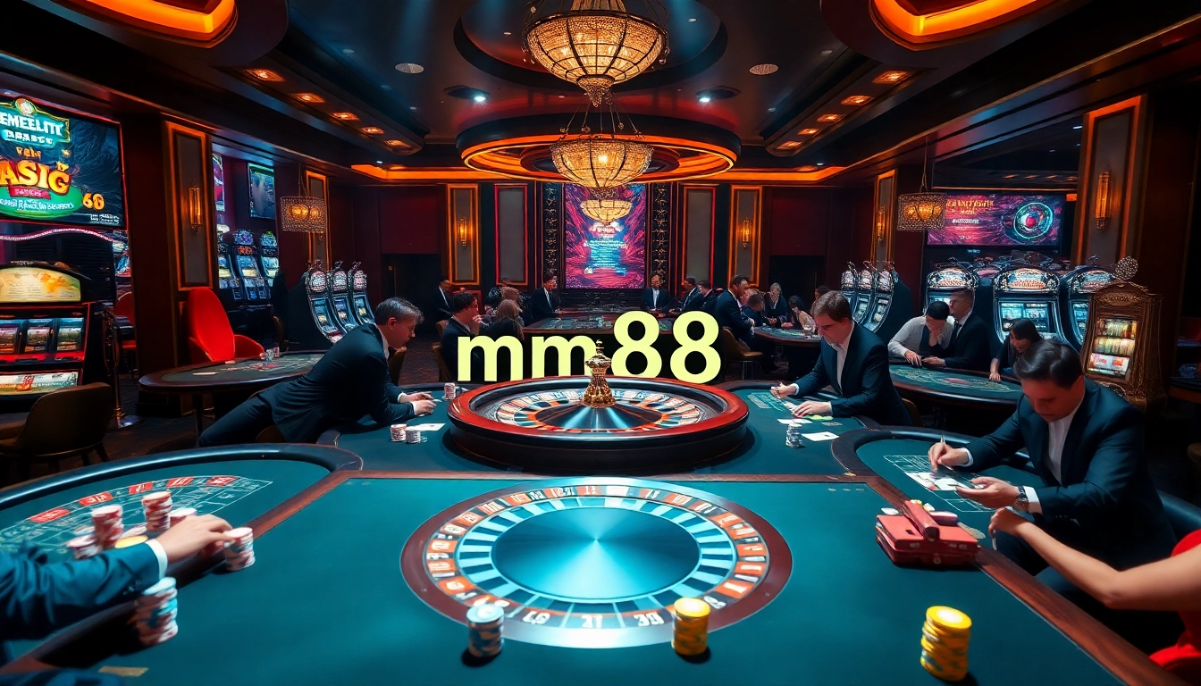 mm88 captures the excitement of high-stakes gaming with vibrant casino visuals.
