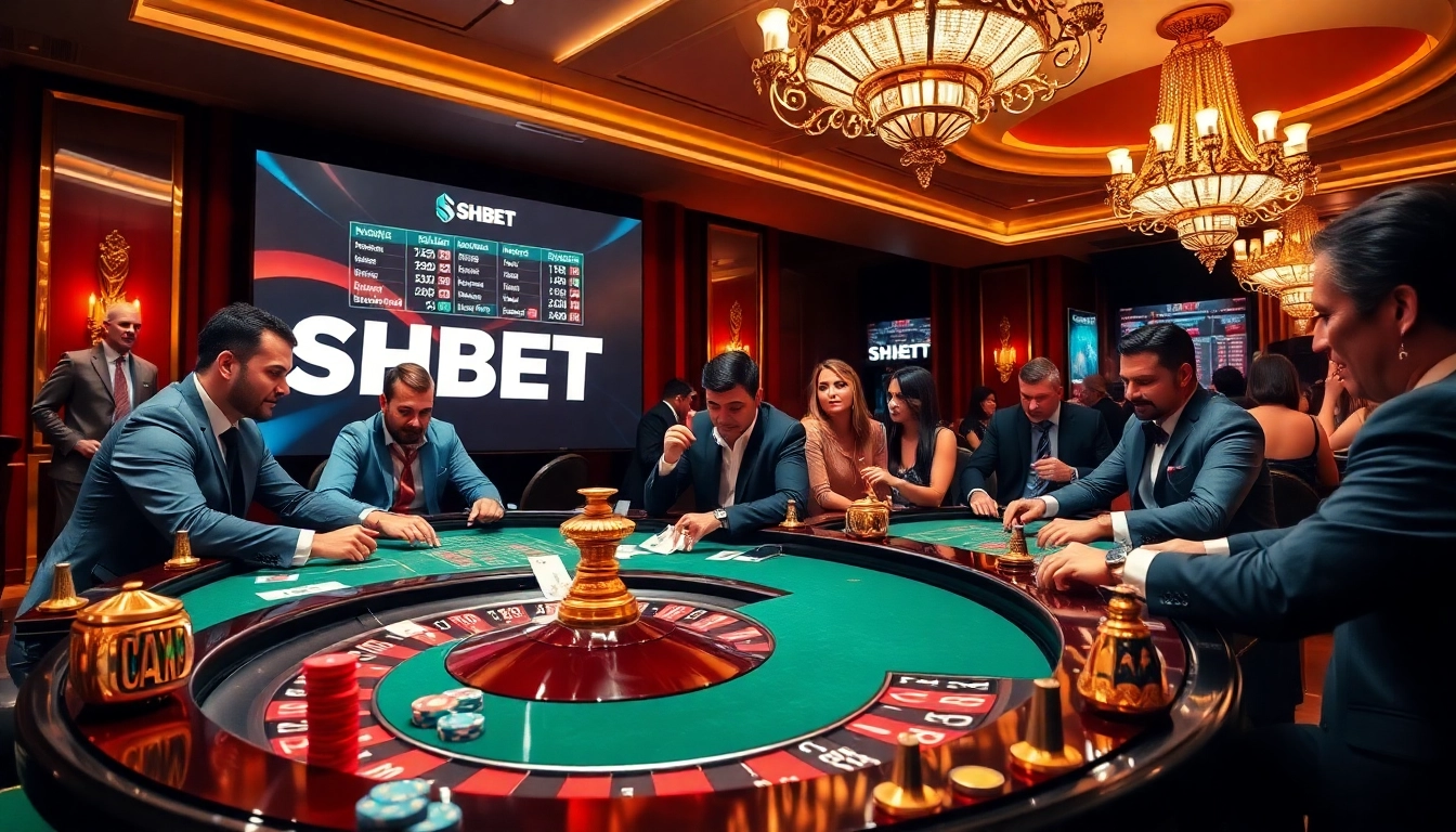 Experience the excitement of gambling at SHBET’s luxurious casino tables filled with action and intrigue.