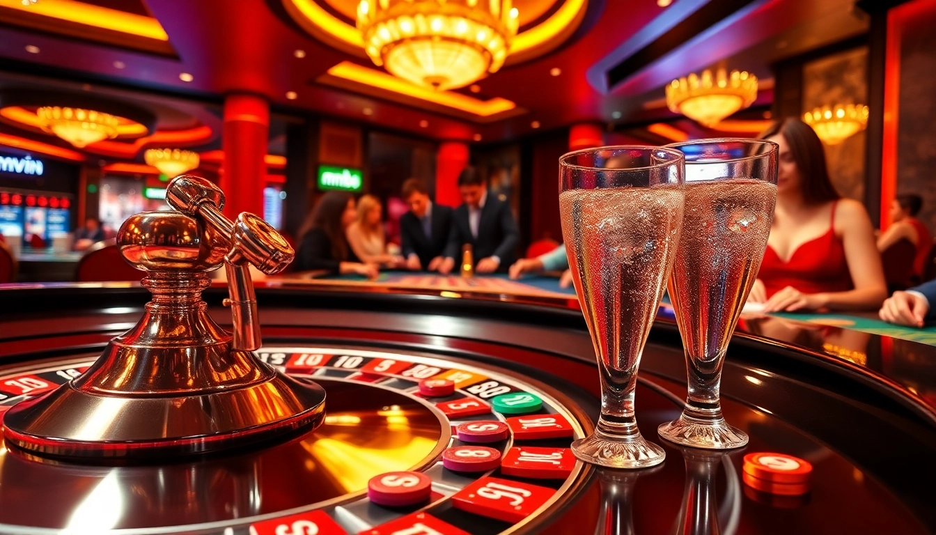 Exciting gameplay at a luxury casino featuring mm88 vin branding and vibrant roulette action.