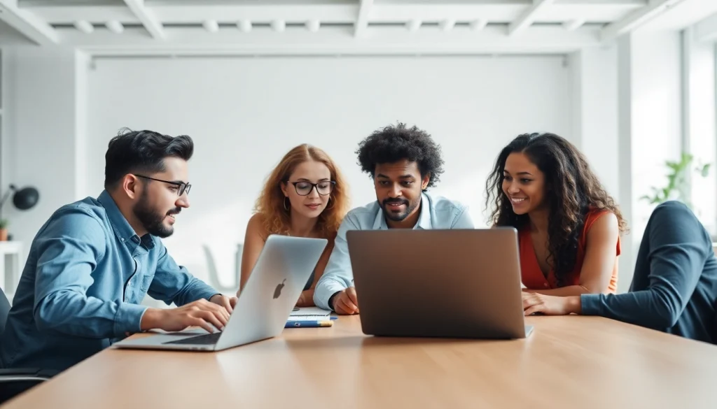 Developers at a web development company collaborating on innovative digital projects.