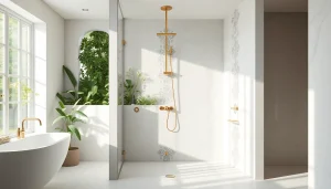 Discover elegant showers Australia showcasing a modern bathroom with sleek fixtures and bright ambiance.