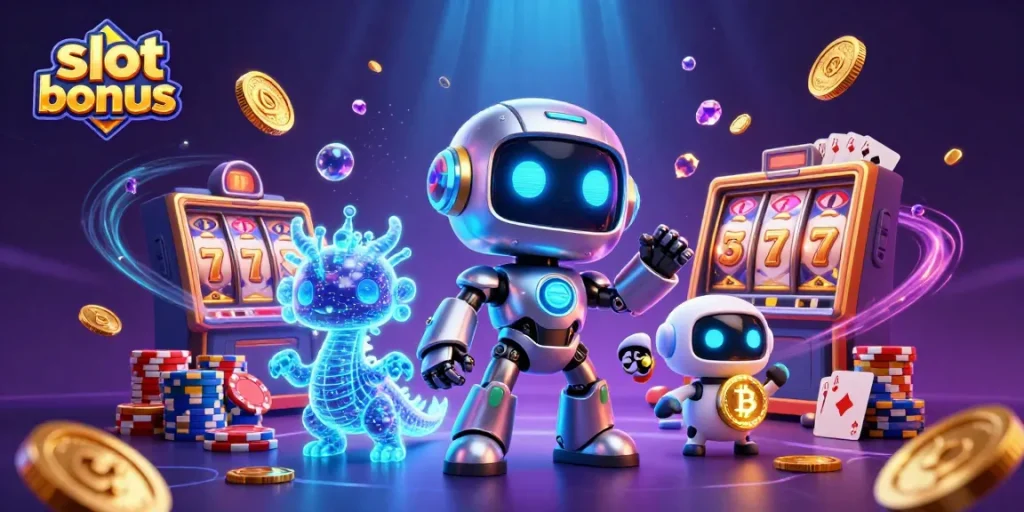 Experience the excitement of slot bonus rewards with vibrant 3D casino characters and dynamic gaming elements.